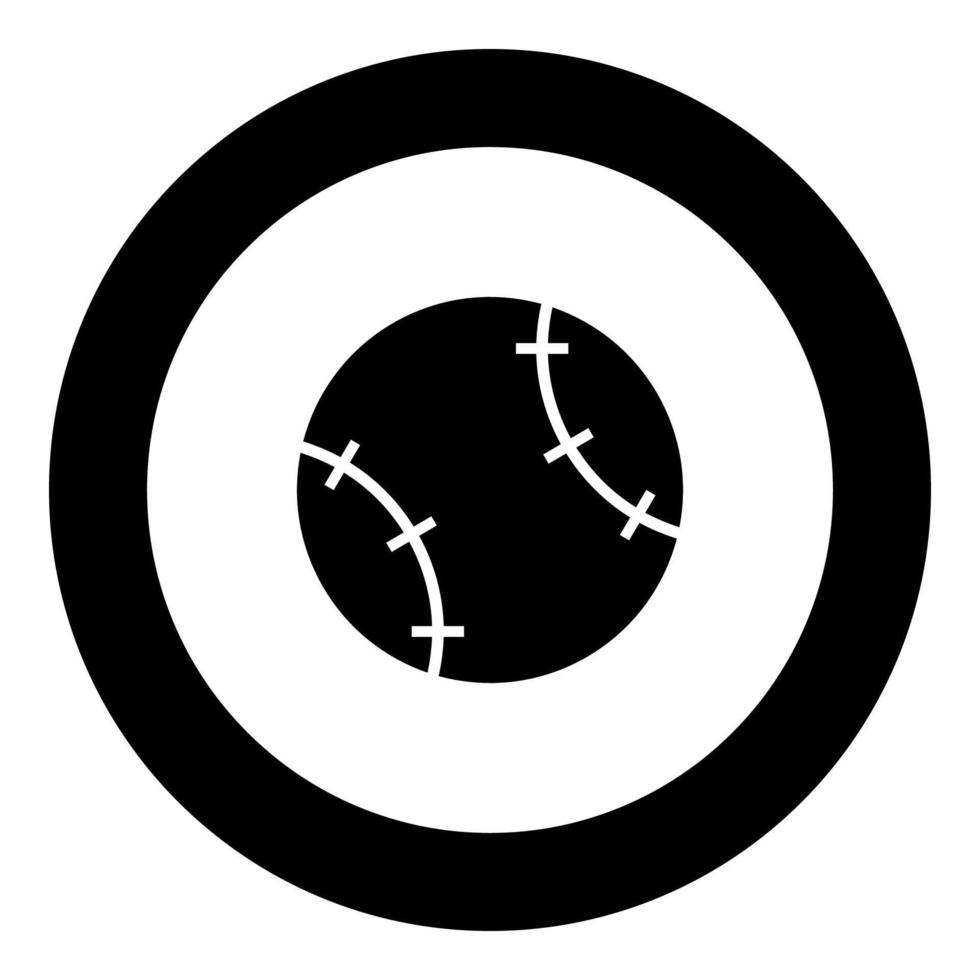 honkbal bal pictogram zwarte kleur in cirkel vector