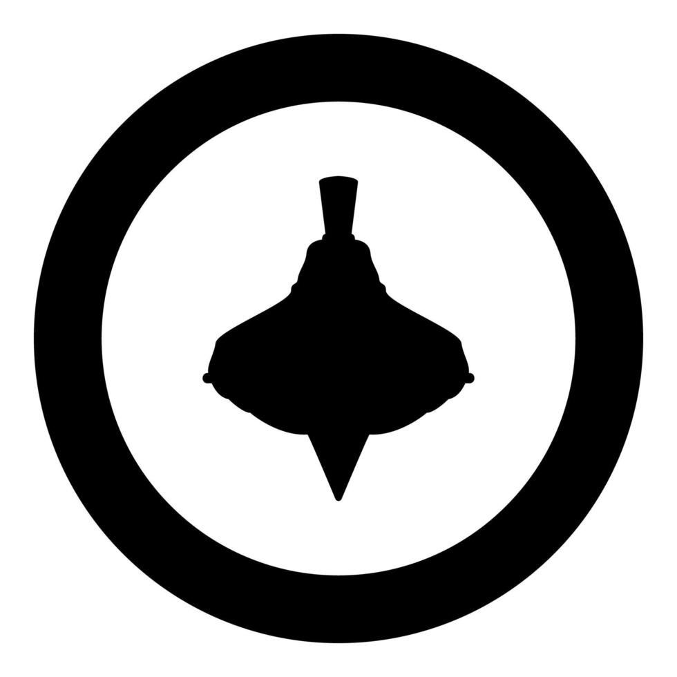 zweefmolen zwart pictogram in cirkel vector