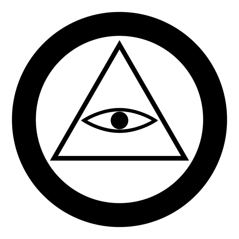 alziend oog symboolpictogram zwarte kleur in cirkel of rond vector