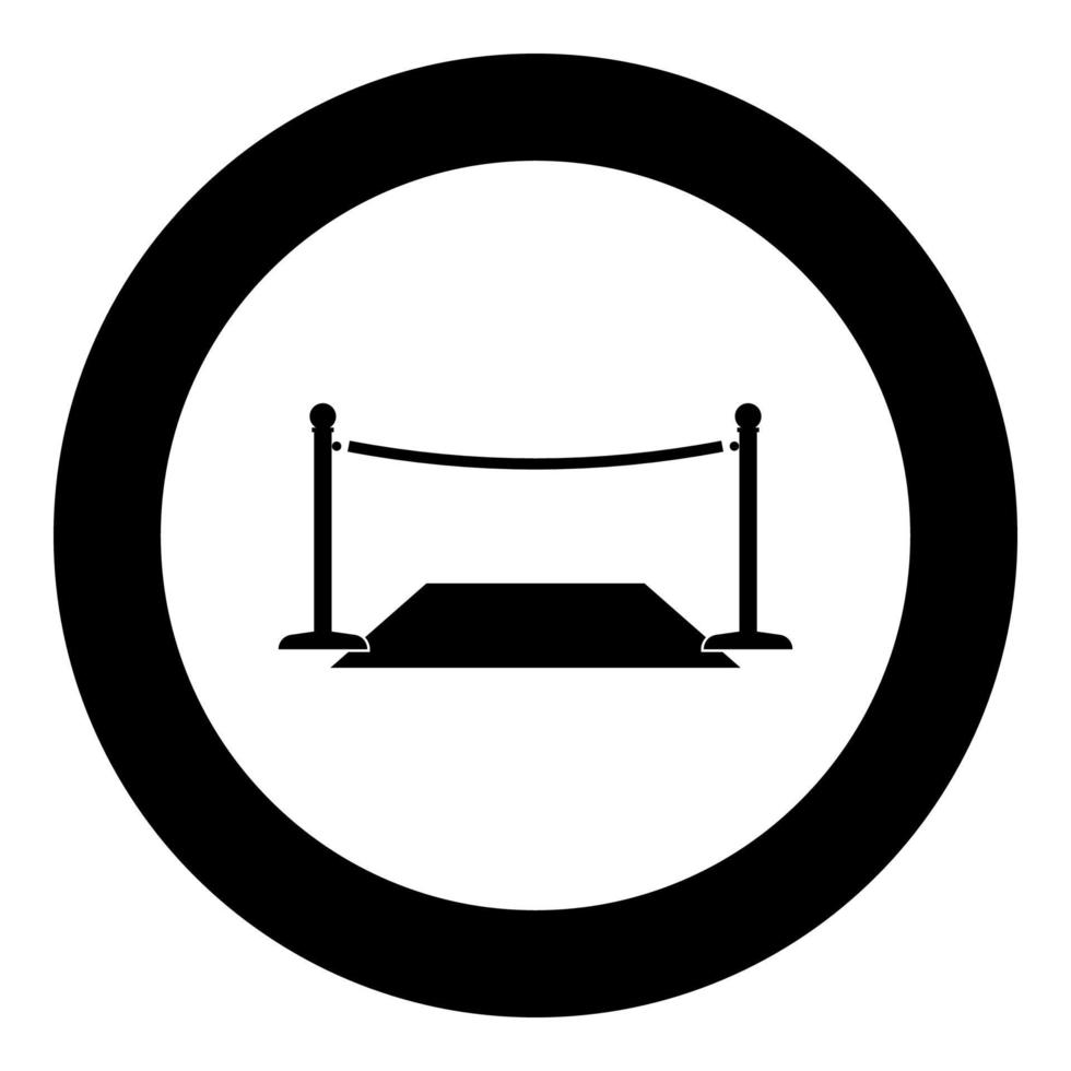 rode loper zwart pictogram in cirkel vectorillustratie vector