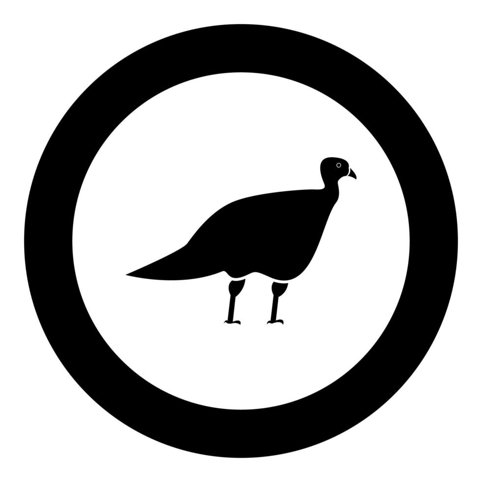 kalkoen zwart pictogram in cirkel vectorillustratie vector