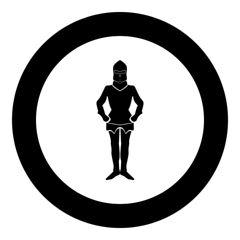 pantser zwart pictogram in cirkel vectorillustratie geïsoleerd. vector