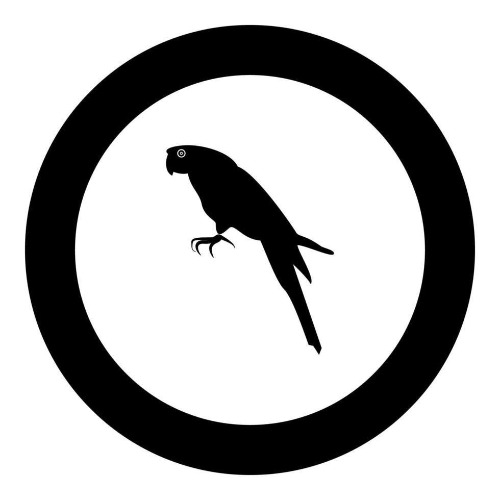 papegaai pictogram zwarte kleur in cirkel vector