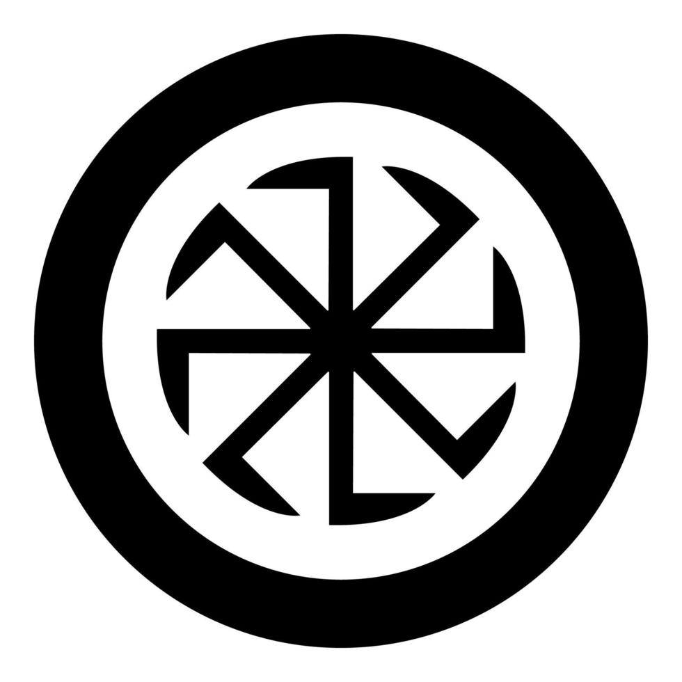 Slavische Slavonis symbool Kolovrat teken zon pictogram zwarte kleur vector illustratie eenvoudige afbeelding