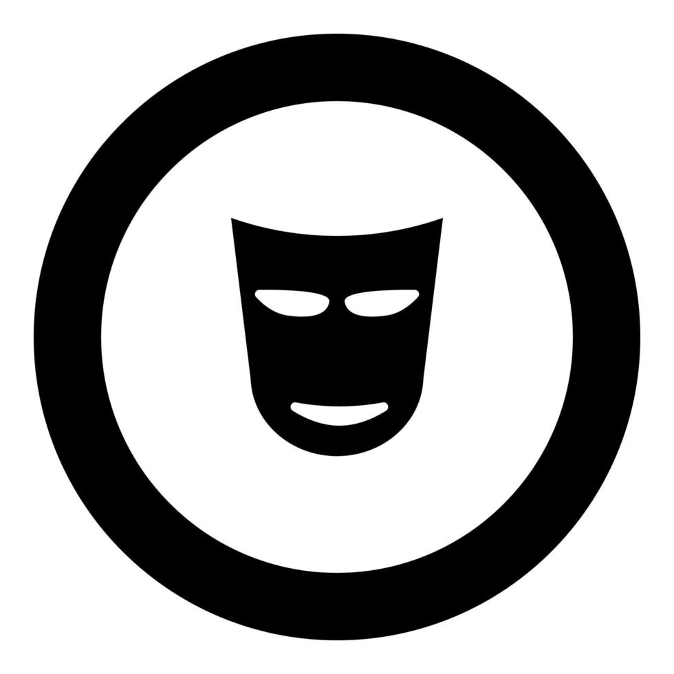 theater masker pictogram zwarte kleur in cirkel vector