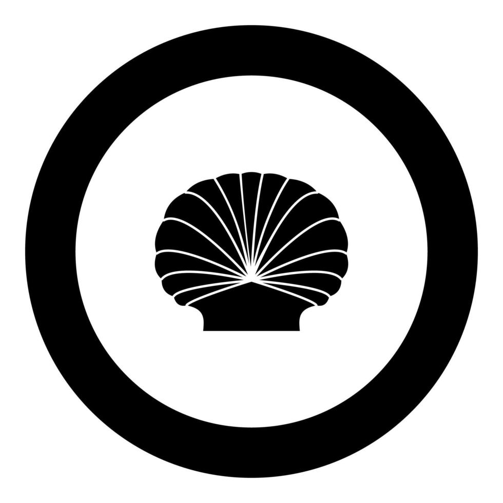 shell zwart pictogram in cirkel vectorillustratie vector