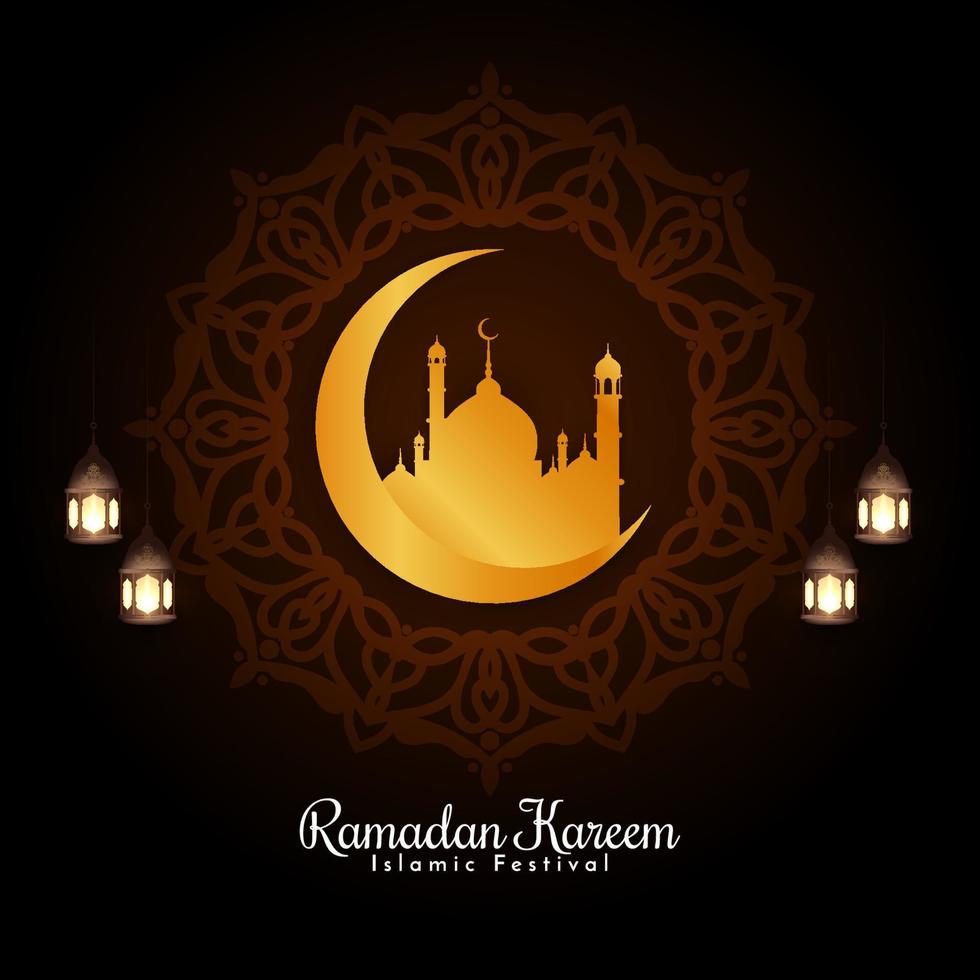 ramadan kareem mooi islamitisch moskee-achtergrondontwerp vector