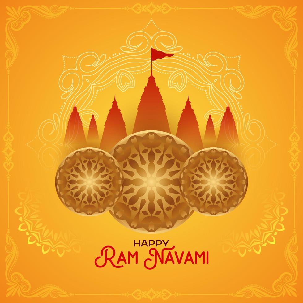 religieuze Indiase happy ram navami festival begroeting achtergrond vector