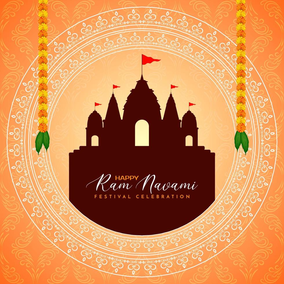 religieuze Indiase happy ram navami festival begroeting achtergrond vector