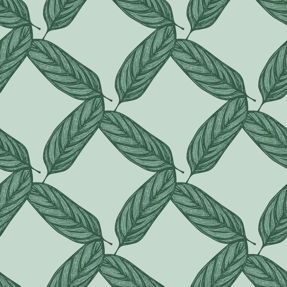 alocasia verlaat naadloze patroon. vintage tropische tak in gravure stijl. vector