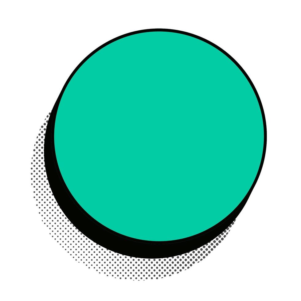 sticker retro stijl cirkel vorm halftoon schaduw vector