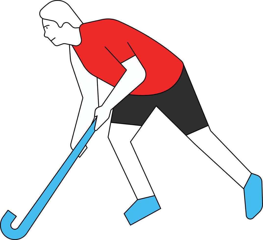 de speler speelt hockey. vector