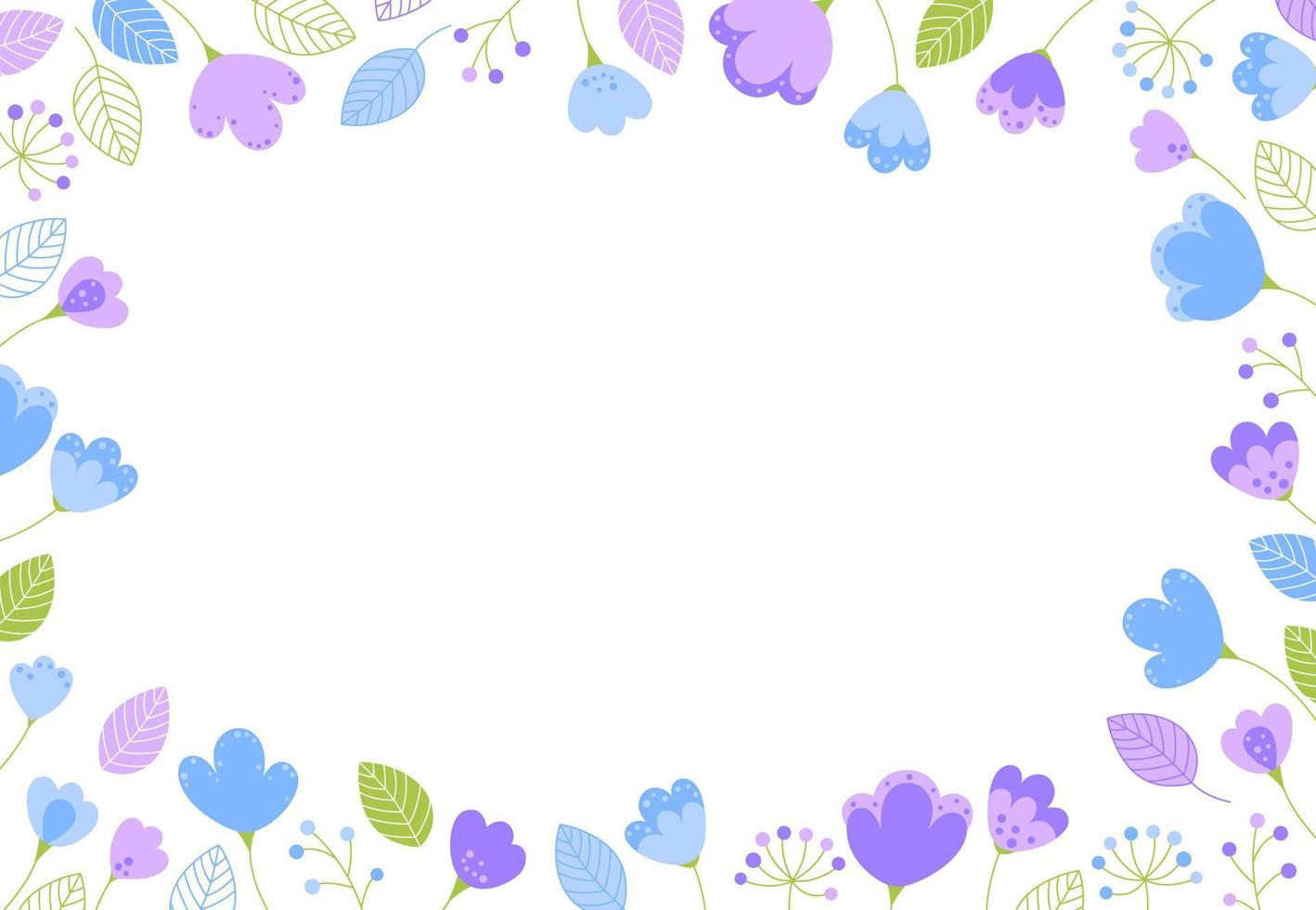 vectorbanner met bloemendecor, abstracte achtergrond. samenstelling van bloemen en planten. mooie sjabloon voor ontwerp. frame van bloemen en bladeren vector