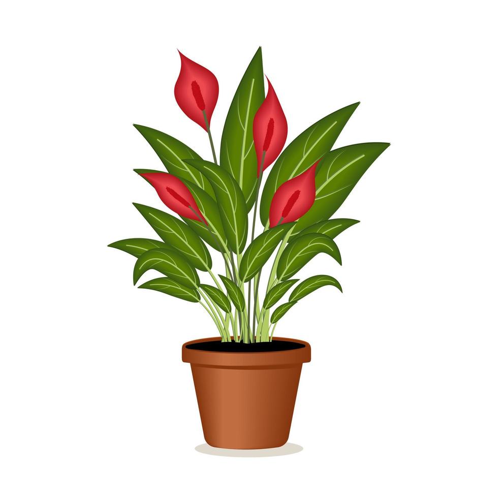 zelfgemaakte bloem in een pot vectorillustratie op een witte achtergrond vector