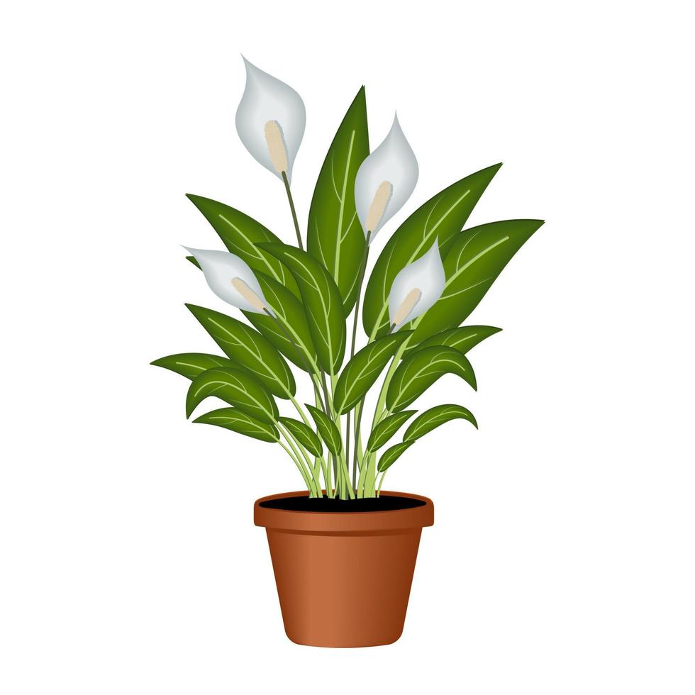 zelfgemaakte bloem in een pot vectorillustratie op een witte achtergrond vector