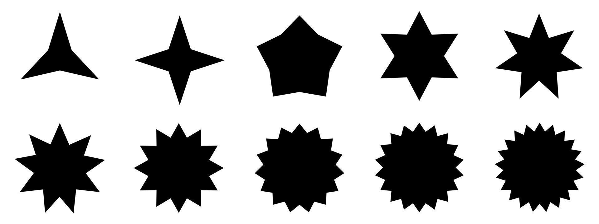 verzameling van stervorm sticker label tag abstracte achtergrond vectorillustratie vector