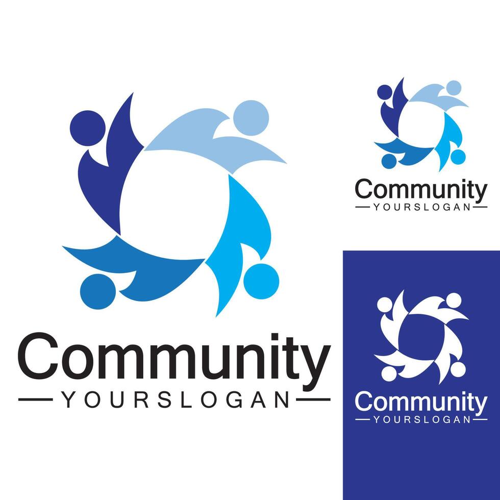 ontwerpsjabloon voor community-logo voor teams of groepen. netwerk en sociaal pictogramontwerp vector