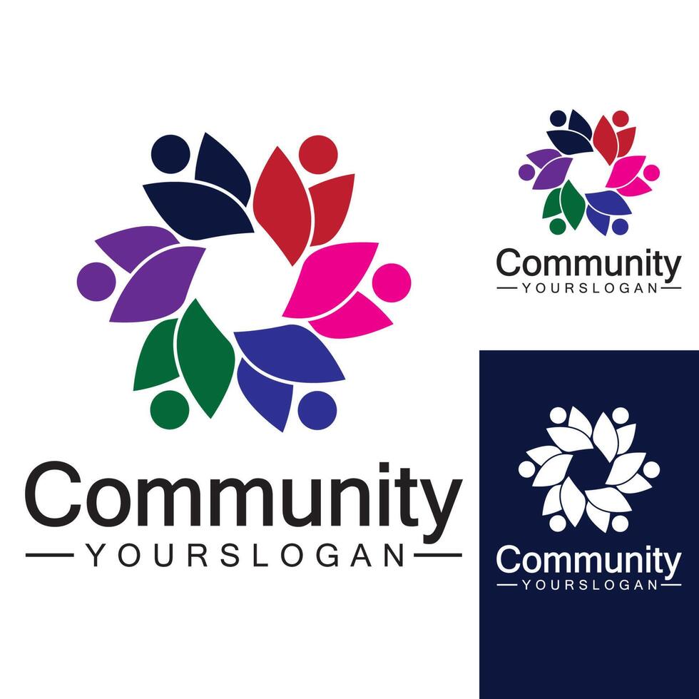 ontwerpsjabloon voor community-logo voor teams of groepen. netwerk en sociaal pictogramontwerp vector