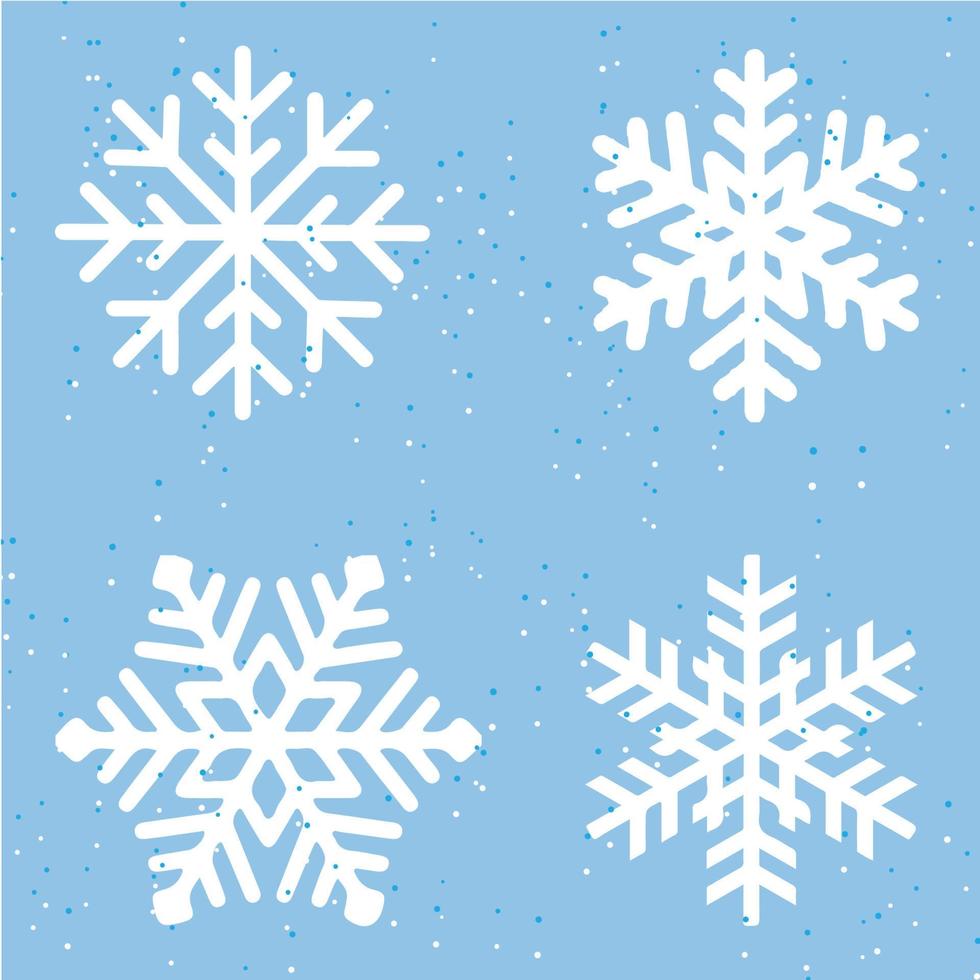 set van kerst sneeuwvlokken achtergrond gratis vector