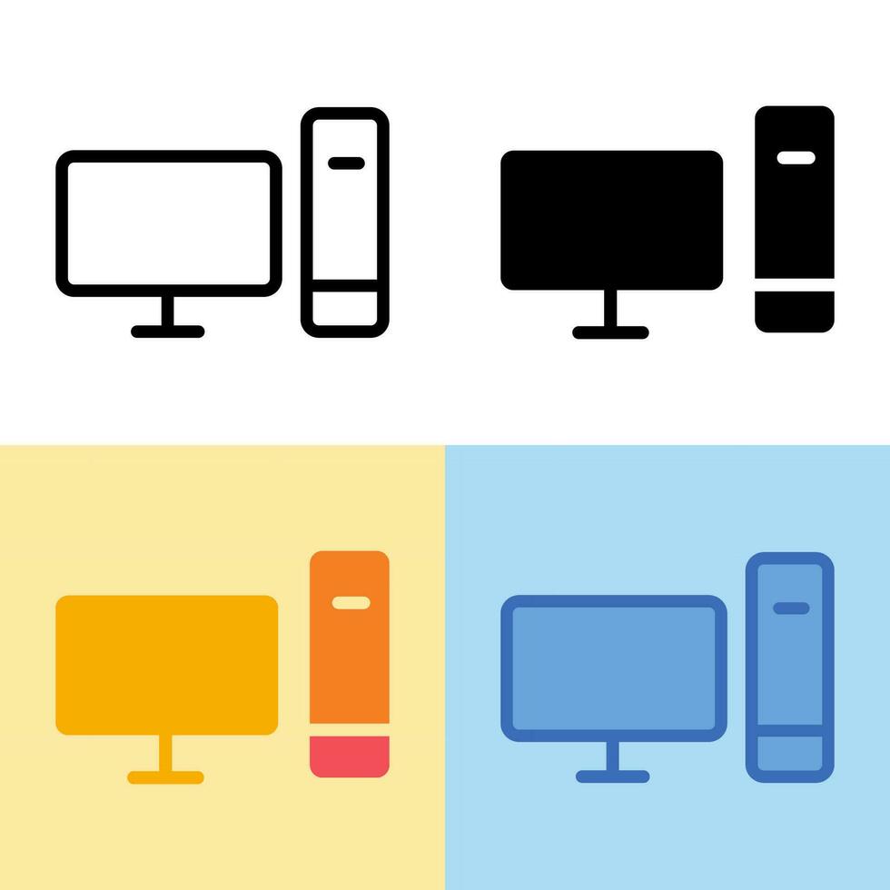 illustratie vectorafbeelding van computerpictogram. perfect voor gebruikersinterface, nieuwe applicatie, enz. vector