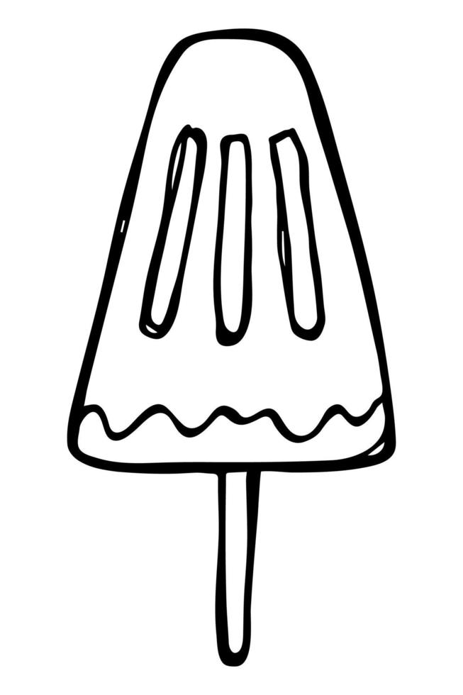 vector hand getekend ijs illustratie geïsoleerd op een witte achtergrond. schattige dessert clipart. voor print, web, ontwerp, decor, logo.