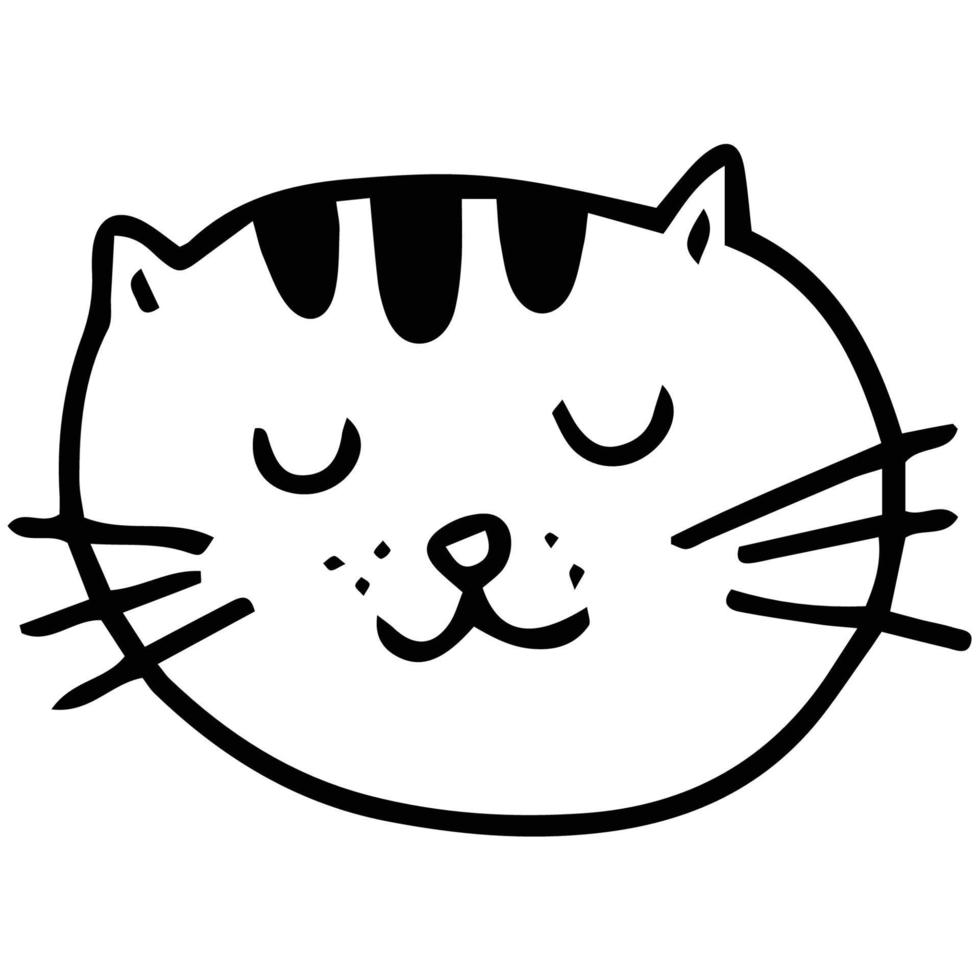 schattig tijgergezicht, dieren in het wild, schattige kat, kat, kittenillustratie. vector