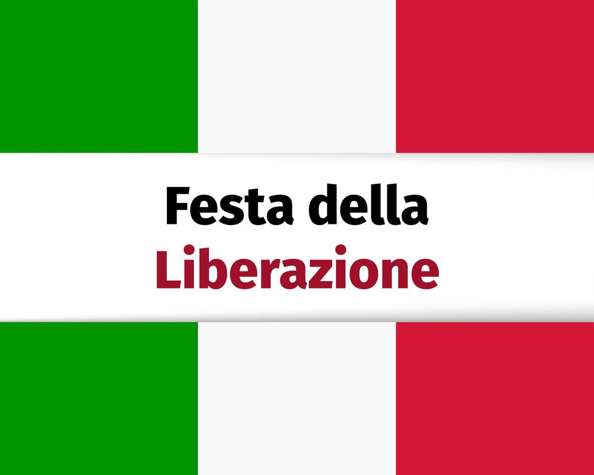 vlag van italië. gedenkwaardige datum 25 april, de dag van de bevrijding van de republiek van het fascisme. einde van de tweede wereldoorlog. feestelijke banner, ansichtkaart, kalender. vector illustratie
