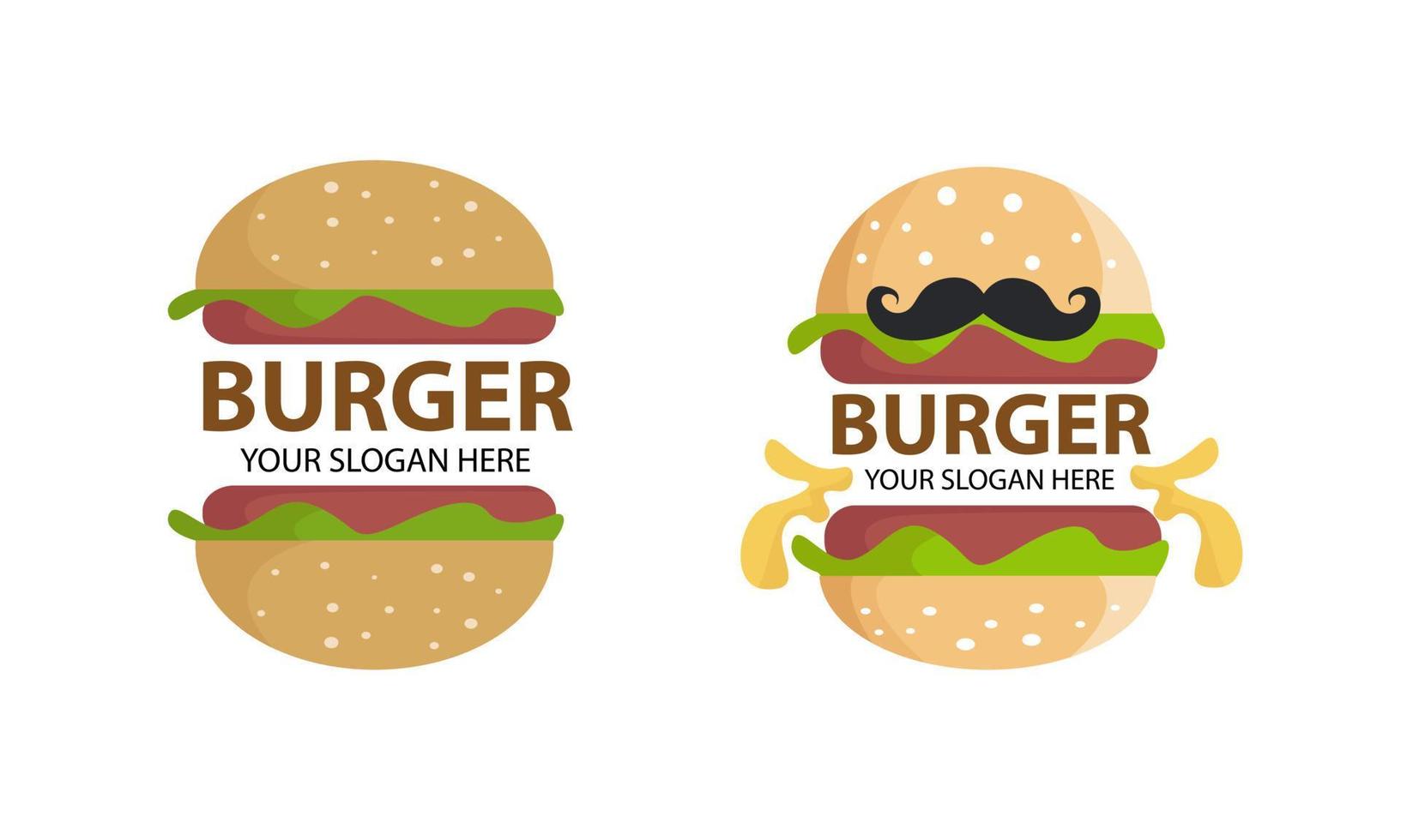 hamburger-logo set met cartoon-stijl vector