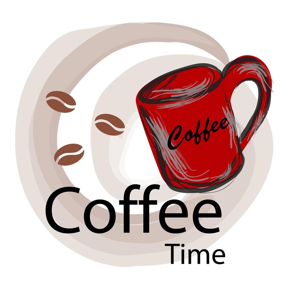 achtergrond koffietijd conceptueel citaat over het plezier van het drinken van koffie vector