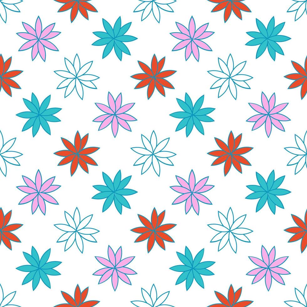 naadloos patroon met kleurrijke geometrische bloemen. bloemen ornament achtergrond. vector