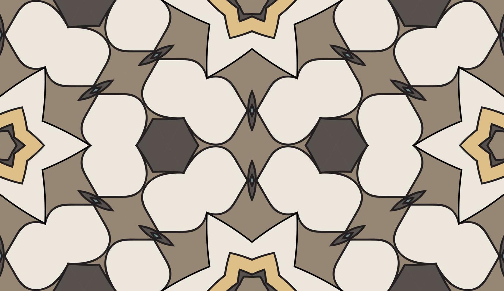 abstracte kleurrijke doodle geometrische naadloze bloemenpatroon. bloemen achtergrond. caleidoscoopmozaïek, geotegel van dunne lijnornament. vector