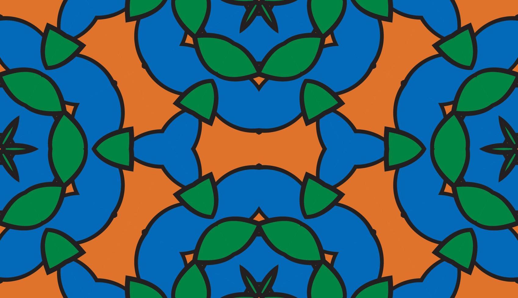 abstracte kleurrijke doodle geometrische naadloze bloemenpatroon. bloemen achtergrond. caleidoscoopmozaïek, geotegel van dunne lijnornament. vector