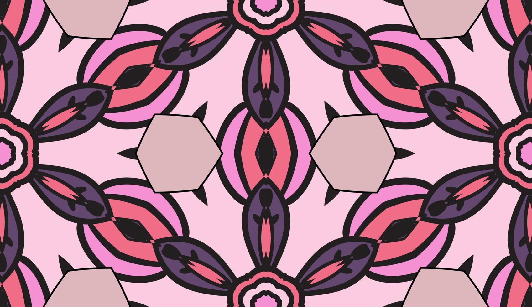 abstracte kleurrijke doodle geometrische naadloze bloemenpatroon. bloemen achtergrond. caleidoscoopmozaïek, geotegel van dunne lijnornament. vector