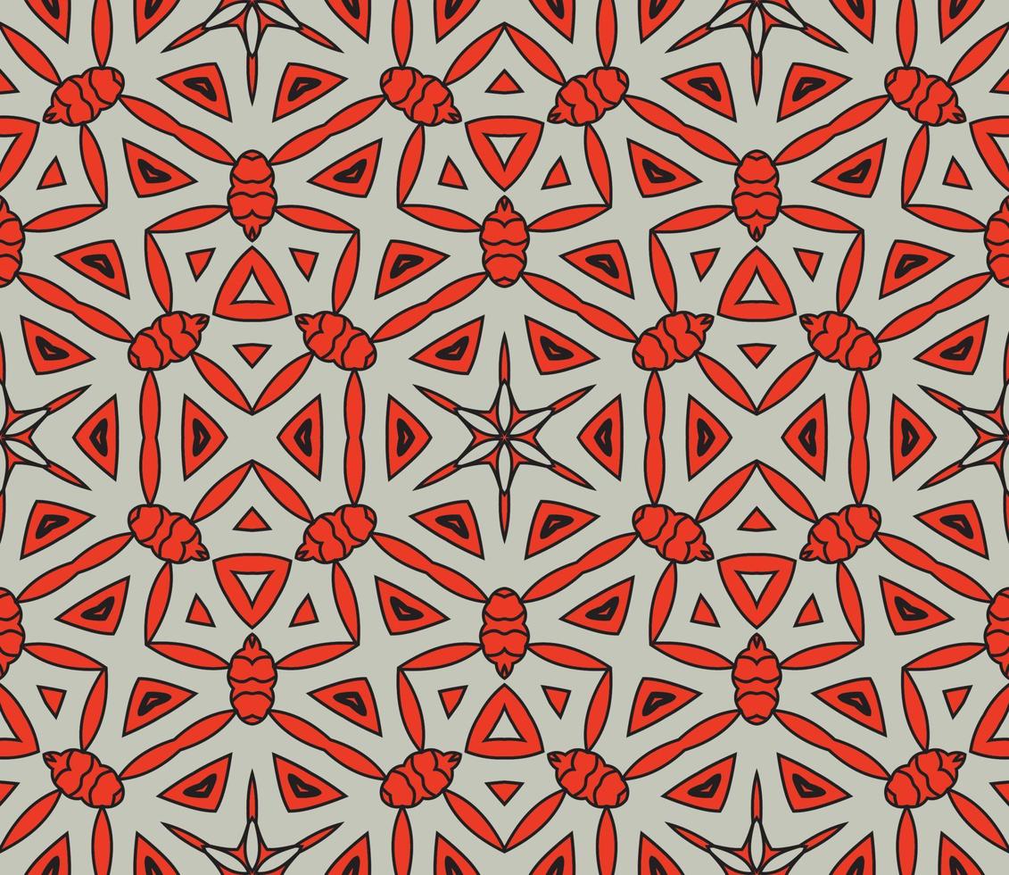 abstracte kleurrijke doodle geometrische naadloze bloemenpatroon. bloemen achtergrond. caleidoscoopmozaïek, geotegel van dunne lijnornament. vector