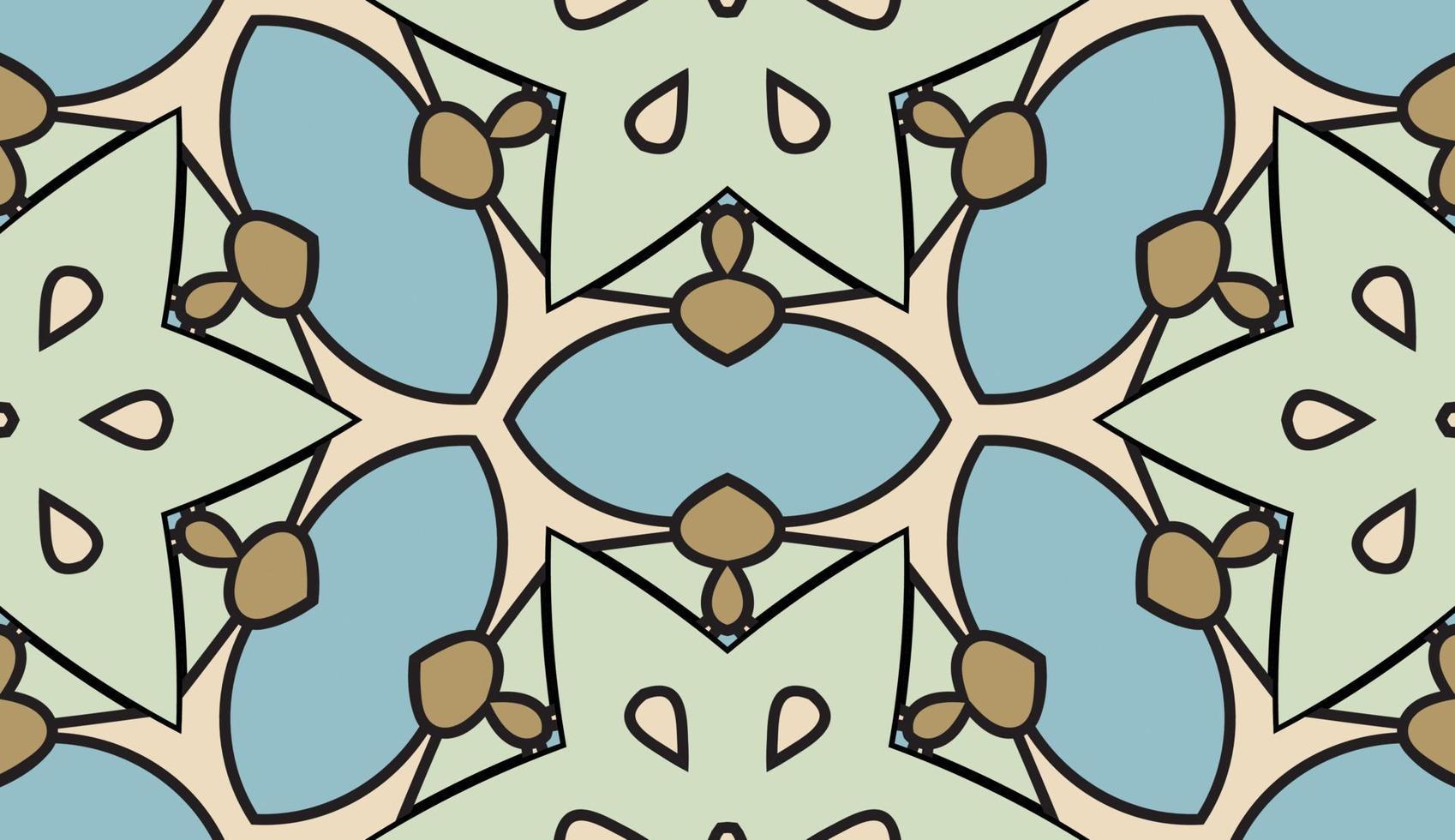 abstracte kleurrijke doodle geometrische naadloze bloemenpatroon. bloemen achtergrond. caleidoscoopmozaïek, geotegel van dunne lijnornament. vector