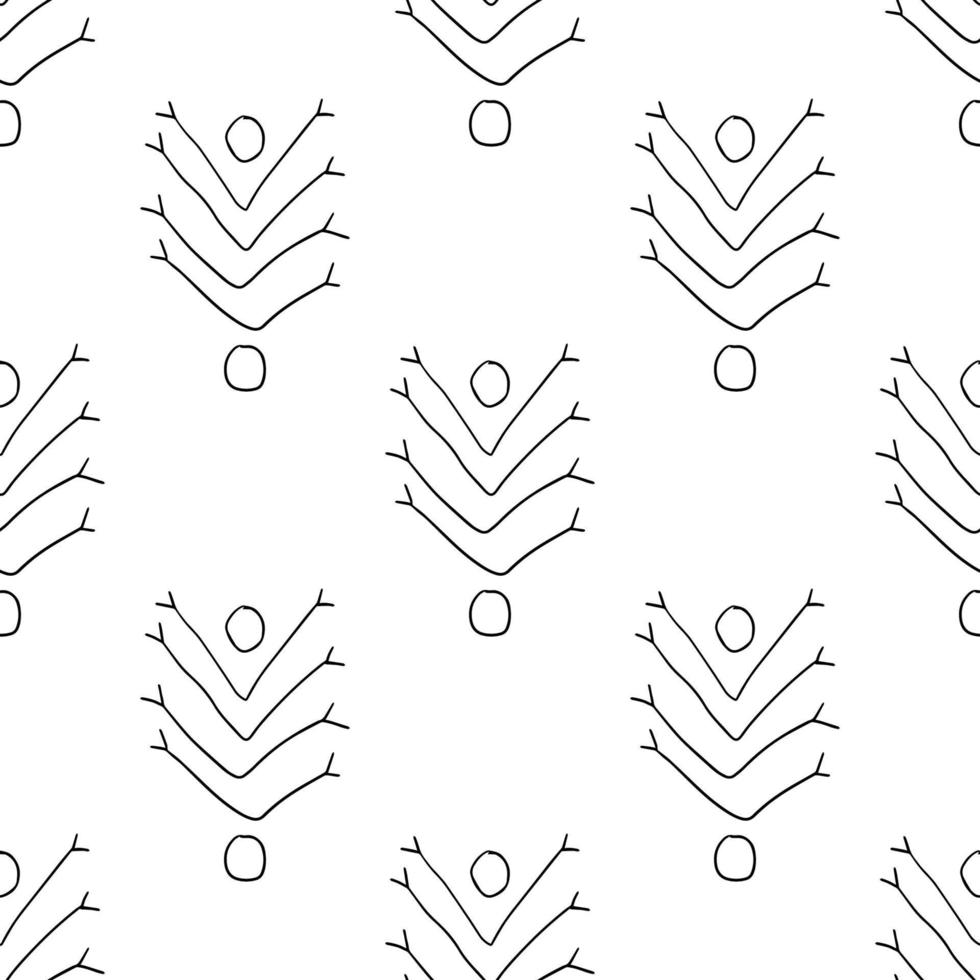 hand getrokken tribal doodle naadloze patroon. kleurrijke fantasie achtergrond. vector