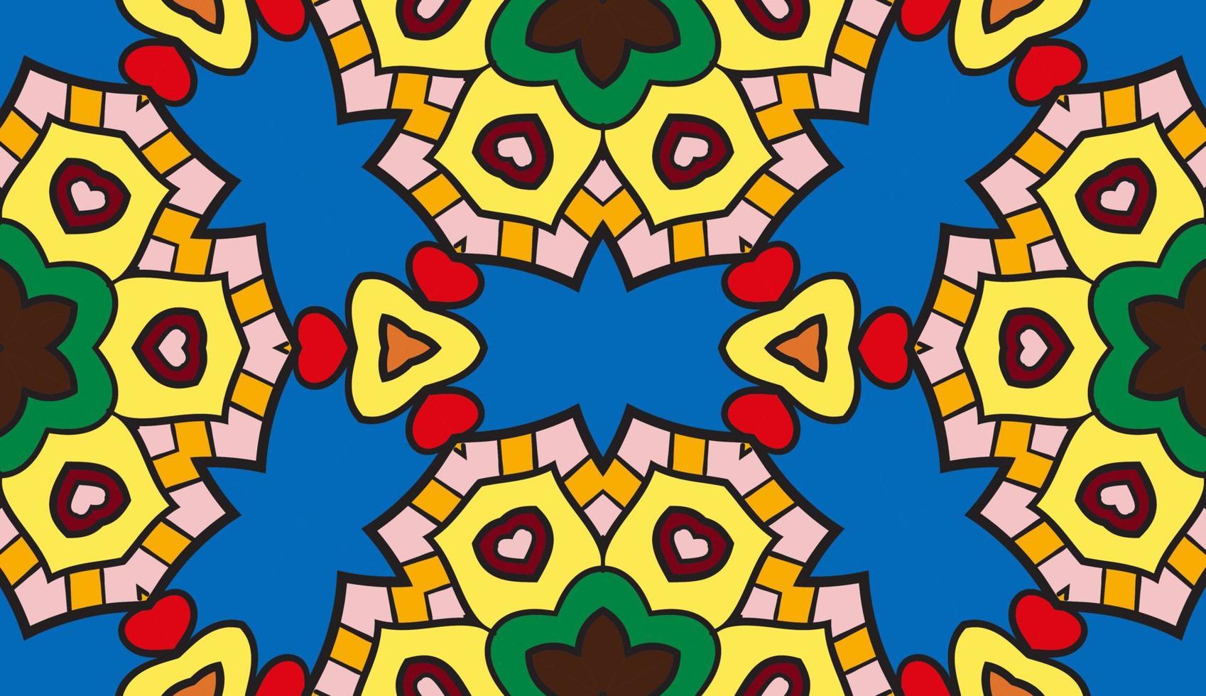 abstracte kleurrijke doodle geometrische naadloze bloemenpatroon. bloemen achtergrond. mozaïek, geo tegel van dunne lijn ornament. vector