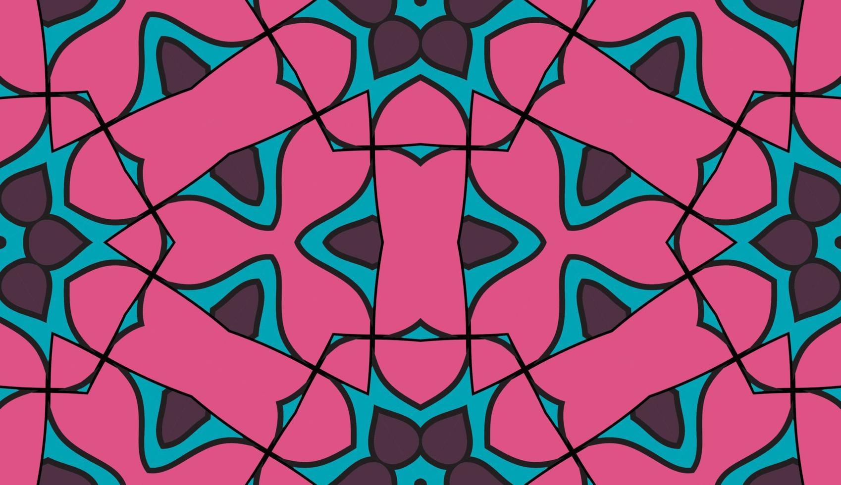 abstracte kleurrijke doodle geometrische naadloze bloemenpatroon. bloemen achtergrond. mozaïek, geo tegel van dunne lijn ornament. vector