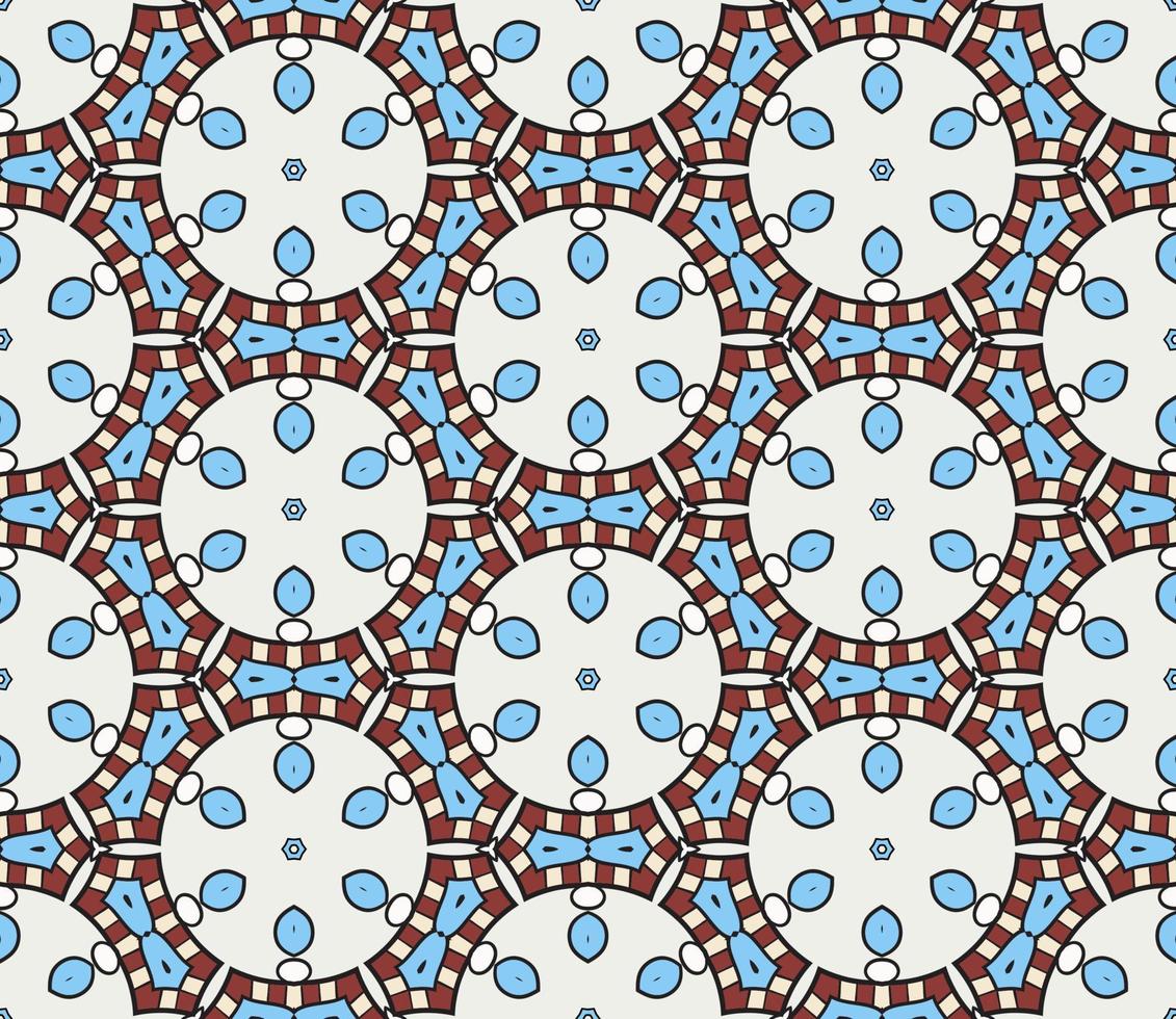 abstracte kleurrijke doodle geometrische naadloze bloemenpatroon. bloemen achtergrond. mozaïek, geo tegel van dunne lijn ornament. vector