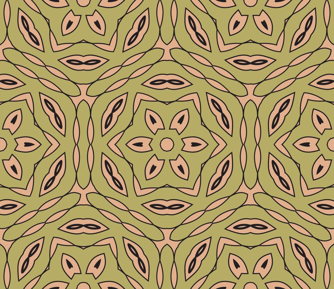 abstracte kleurrijke doodle geometrische naadloze bloemenpatroon. bloemen achtergrond. caleidoscoopmozaïek, geotegel van dunne lijnornament. vector