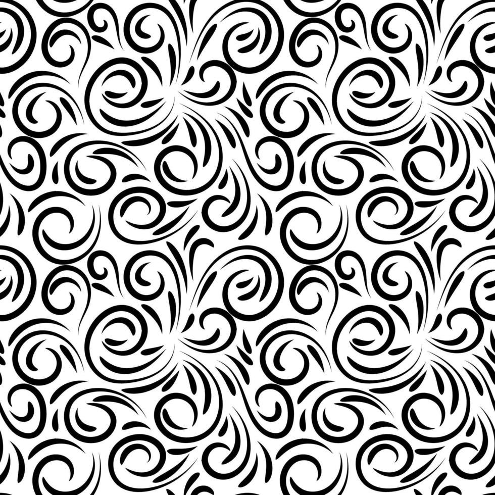 abstracte hand getrokken doodle dunne lijn golvende naadloze patroon. krullende lineaire rommelige achtergrond. vector