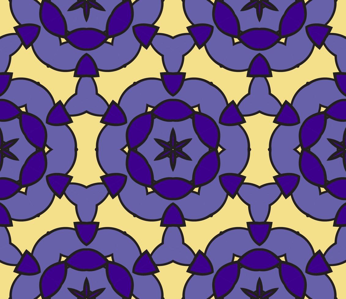 abstracte kleurrijke doodle geometrische naadloze bloemenpatroon. bloemen achtergrond. caleidoscoopmozaïek, geotegel van dunne lijnornament. vector