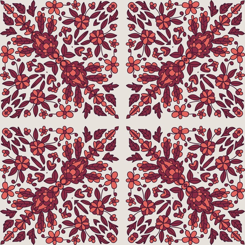 abstract bloemendamast naadloos patroon. fantasie tegel achtergrond. bloem, bladmozaïek. inpakpapier. vector