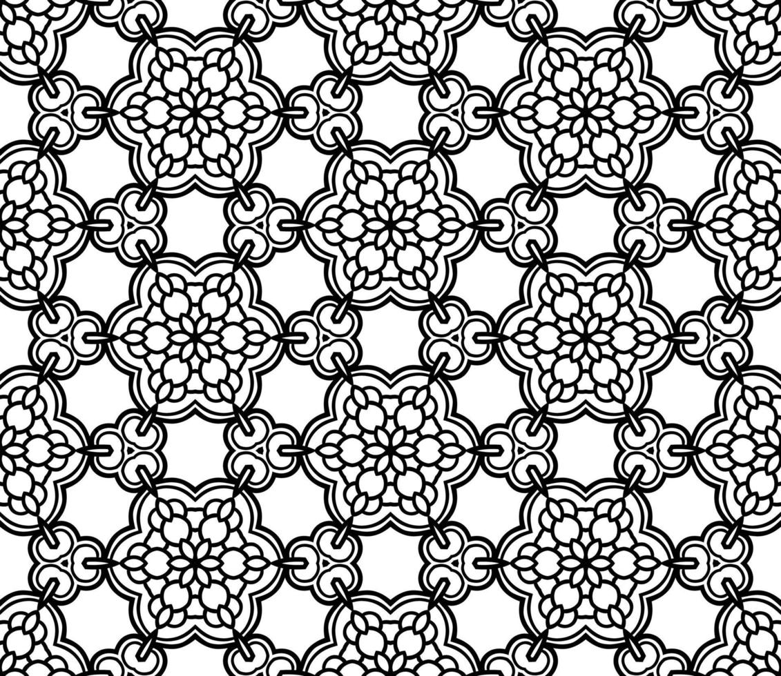 abstracte kleurrijke doodle geometrische naadloze bloemenpatroon. bloemen achtergrond. caleidoscoopmozaïek, geotegel van dunne lijnornament. vector