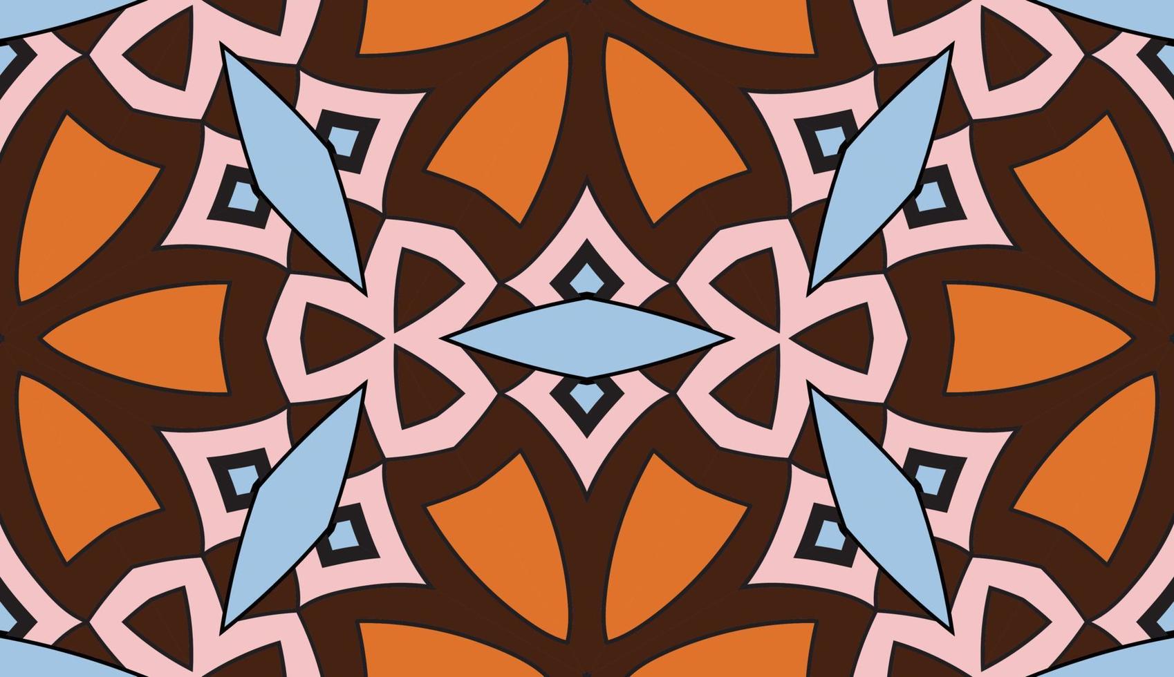 abstracte kleurrijke doodle geometrische naadloze bloemenpatroon. bloemen achtergrond. caleidoscoopmozaïek, geotegel van dunne lijnornament. vector