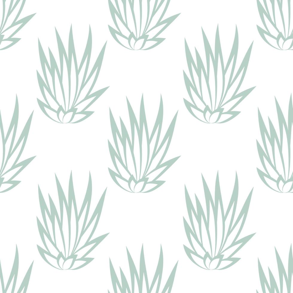 lineaire succulente bush naadloze patroon op witte achtergrond. vector