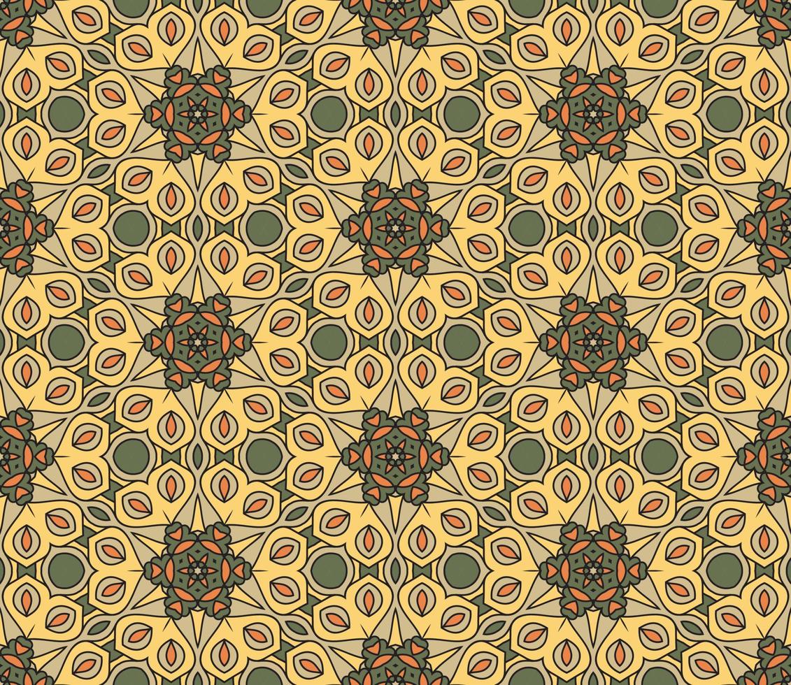 abstracte kleurrijke doodle geometrische naadloze bloemenpatroon. bloemen achtergrond. mozaïek, geo tegel van dunne lijn ornament. vector