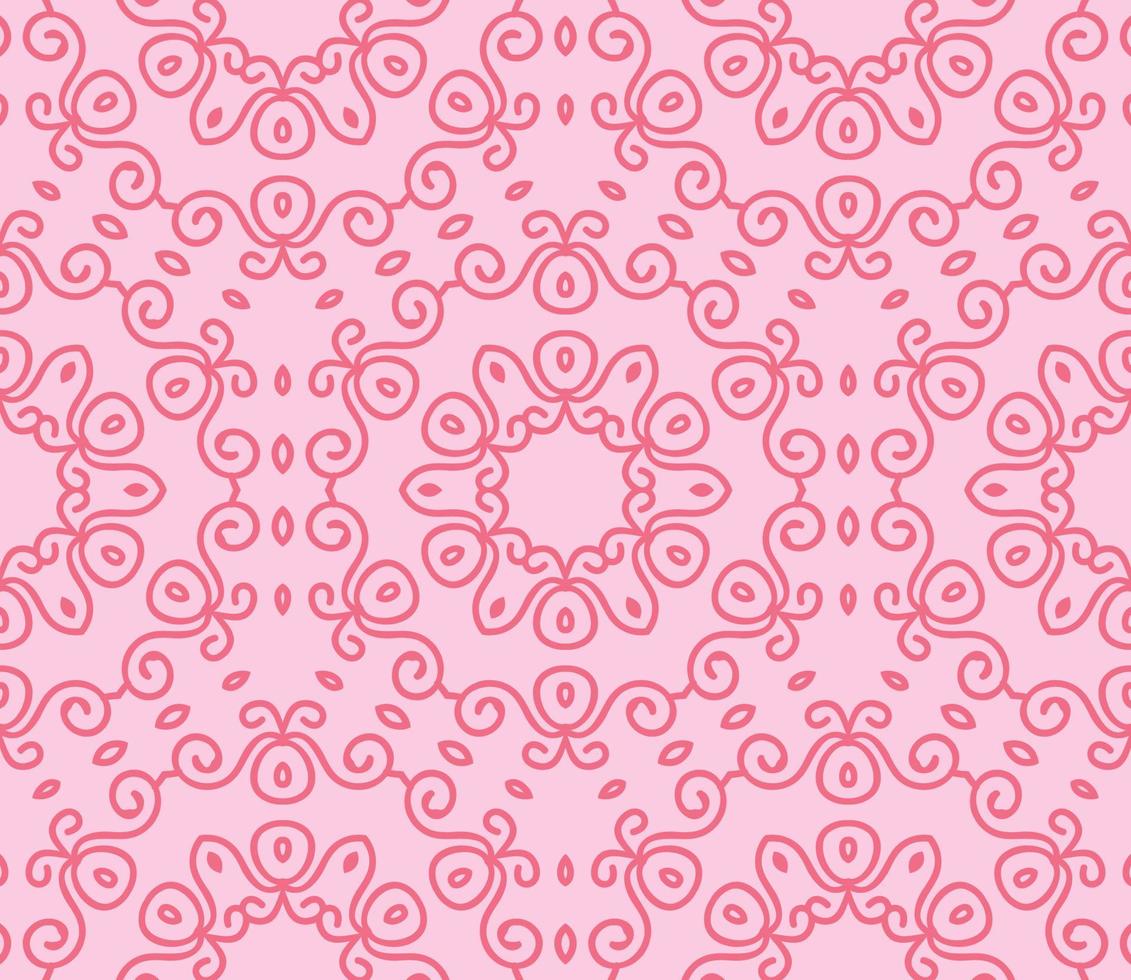 abstracte kleurrijke doodle geometrische naadloze bloemenpatroon. bloemen achtergrond. caleidoscoopmozaïek, geotegel van dunne lijnornament. vector