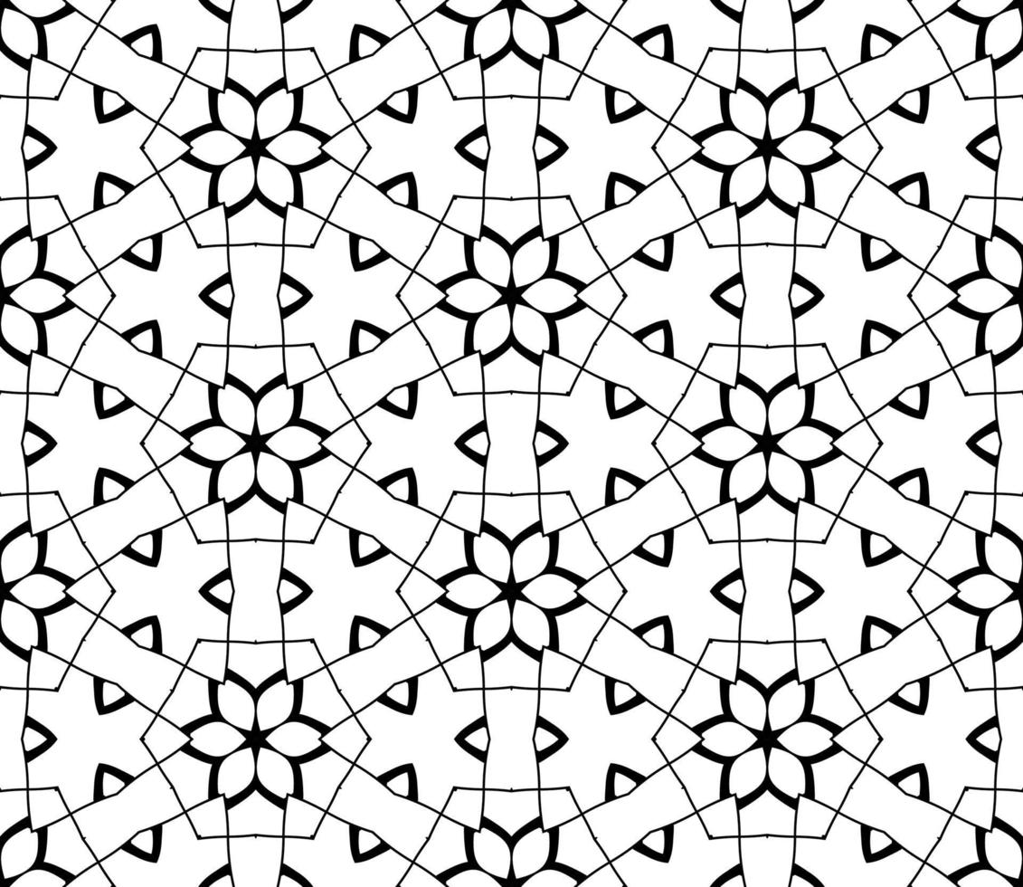 abstracte kleurrijke doodle geometrische naadloze bloemenpatroon. bloemen achtergrond. caleidoscoopmozaïek, geotegel van dunne lijnornament. vector