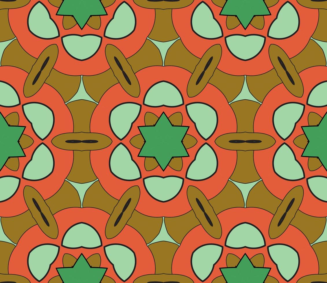 abstracte kleurrijke doodle geometrische naadloze bloemenpatroon. bloemen achtergrond. caleidoscoopmozaïek, geotegel van dunne lijnornament. vector